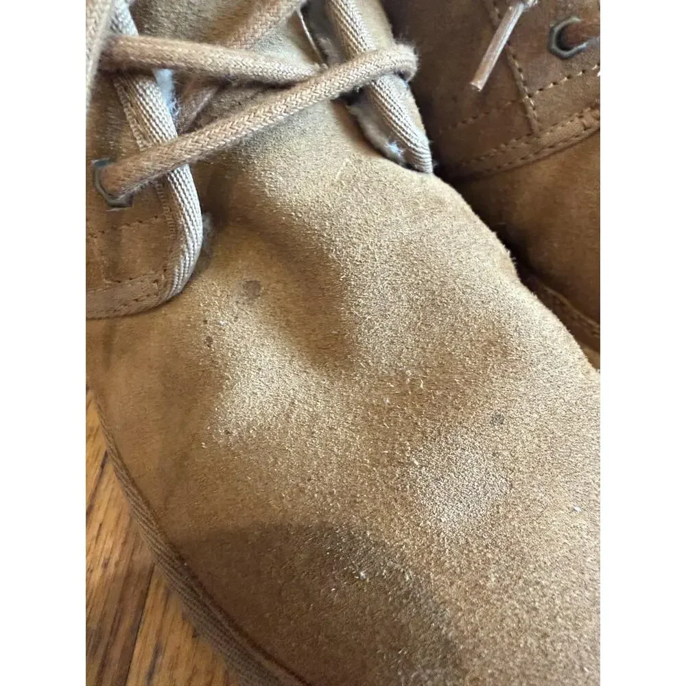 UGG Boots Mens Size 10 Brown Suede Chukka Shearling Lined Ankle Lace Up